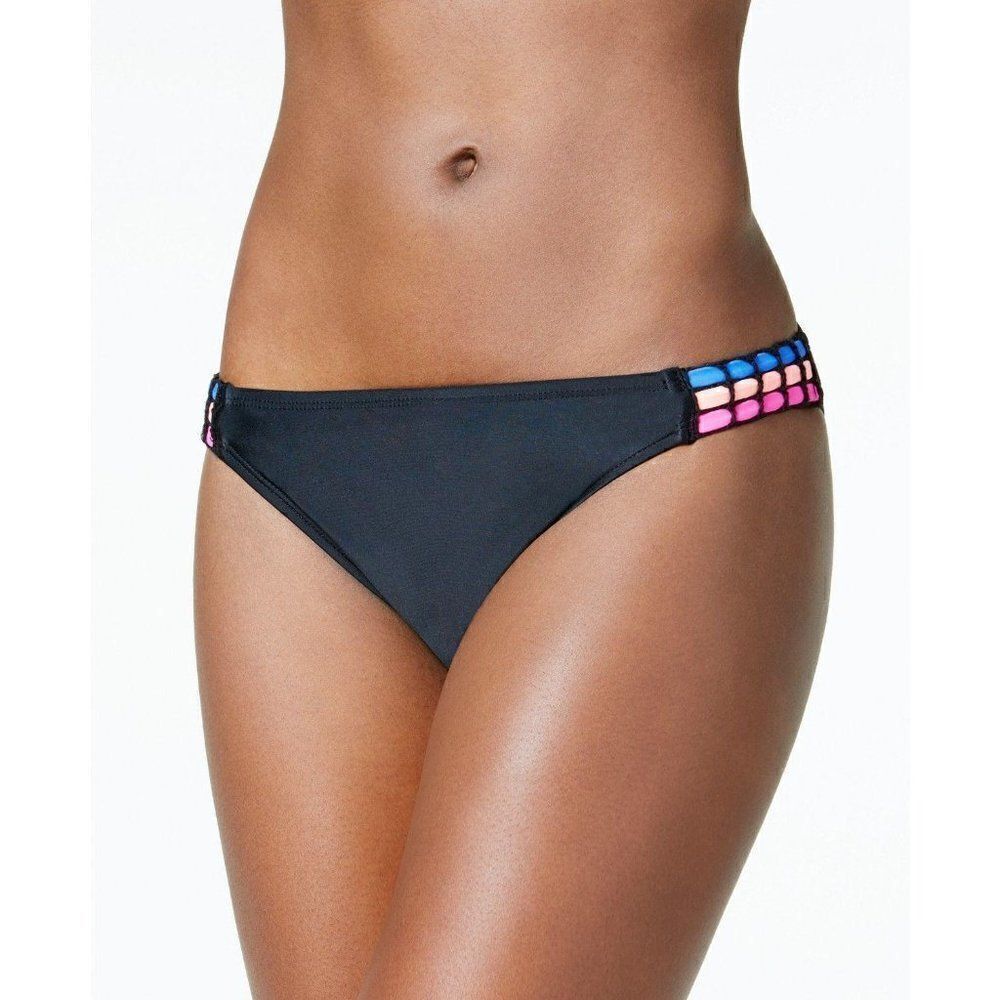 California Waves Black Hipster Bikini Swim Bottoms sz Small New‎